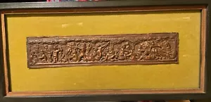 Antik Kupfer Bronze Mythologisches Relief Fries Plakette Cherubs Engel Amor - Bild 1 von 9