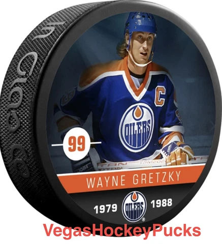WAYNE GRETZKY EDMONTON OILERS NHLAA SOUVENIER PUCK  **NEW** Cover
