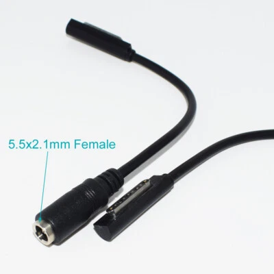 50pcs Microsoft Surface Male To 5.5x2.1mm Female DC Power Charger Adapter Cable - Image 1 of 4