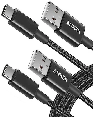 Anker USB C Cable 2-Pack 6ft Premium Nylon USB A to USB C AK-B8173011 - Black - Image 1 of 4