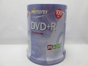 Memorex DVD-R 100 Pack  Spindle 16X 4.7GB 120min Factory Sealed - Picture 1 of 5