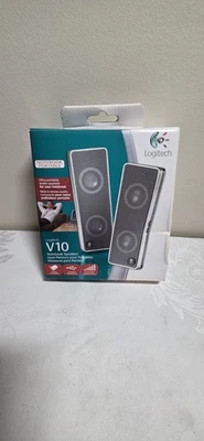 Logitech V10 Notebook Lautsprecher Silber & Schwarz mit Reisetasche - NEU - Bild 1 von 4