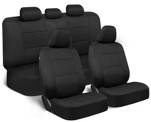 BDK CarXS PolyPro Car Seat Covers Full Set in Solid Black Front and Rear Split - Picture 1 of 15