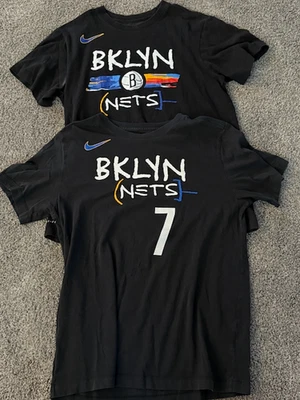 Nike Lot of 2 BKLYN NETS T-Shirt NY Brooklyn Durant # 7 NBA Medium Black - Image 1 of 4