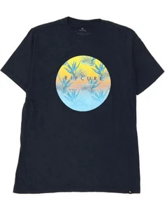 RIP CURL Herren Standard Fit Grafik T-Shirt Oberteil Medium Navy Blau Baumwolle DB57 - Bild 1 von 3