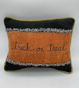 Woof & Poof 2007 TRICK or TREAT Halloween Pillow Decor Approx 10” L x 8” H - Picture 1 of 4