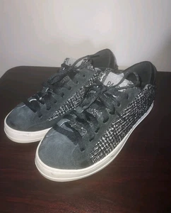 P448 Women's Sneakers EU 39 / US 8 Low Top Tweed Glitter John Shaka Black - Picture 1 of 18