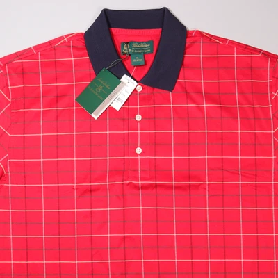 NUEVO CON ETIQUETAS Camisa Polo de Golf Brooks Brothers St Andrews Links Roja a Cuadros para Hombres XL Foto 1 de 4