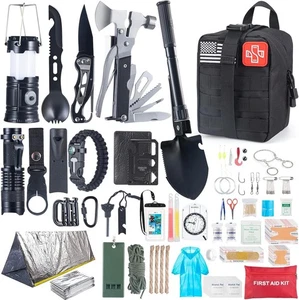 254Pc Survival Kit w/ MOLLE Bag & Emergency Tent for Camping & Hiking Bugout Bag - Picture 1 of 7