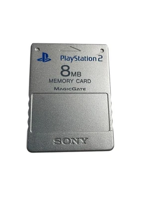 Authentic Original PlayStation 2 PS2  Memory Card 8MB Sony Silver - image 1 of 4