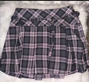Zara Pink and Grey Checkered Skirt Girls Children's Size 11-12 - Picture 1 of 4