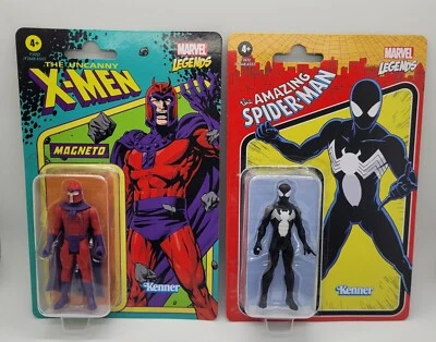 Bonecos Kenner Marvel Rerto 3.75 Magneto & Symbiote Spider-man moc! *Leia* - Imagem 1 de 3