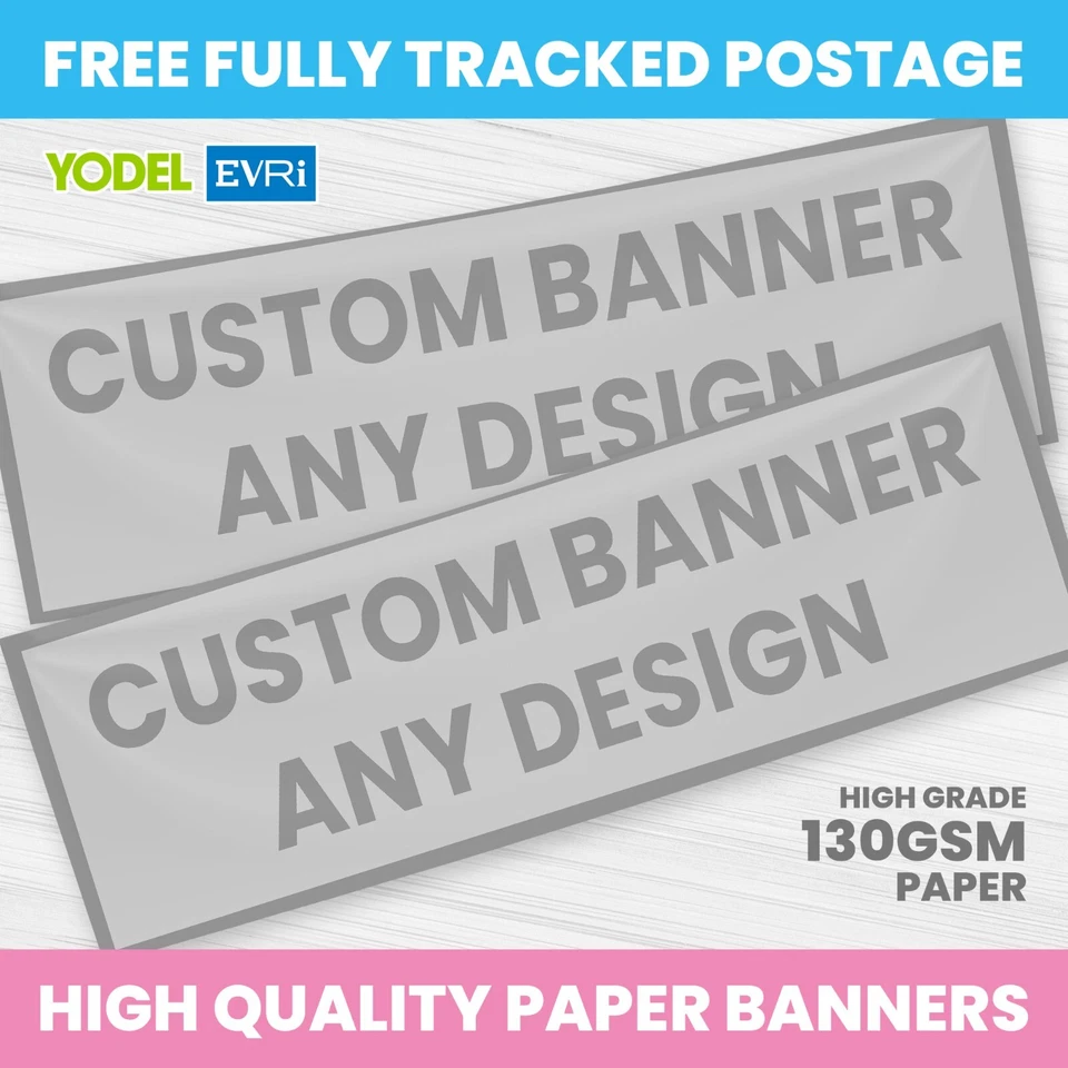 CUSTOM DESIGN BIRTHDAY BANNER PERSONALISED ANY NAME PARTY BANNER GIRL BOY - Image 1 of 1