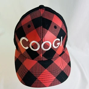 Coogi Mens Hat Adult 7 3/4 All Cotton Embroidered Red Plaid Baseball Cap - Picture 1 of 12