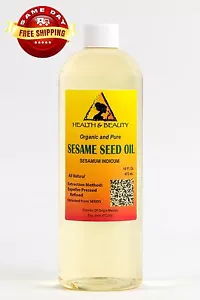 SESAME OIL REFINED ORGANIC CARRIER 100% PURE EXPELLER PRESSED 16 OZ - Picture 1 of 12