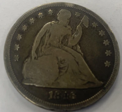 Dólar Libertad Sentada 1846 ~ Muy Bonita Moneda Tipo Temprano Foto 1 de 2