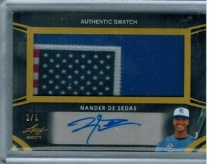 NANDER DE SEDAS 2017 LEAF PERFECT GAME  AUTOGRAPH FLAG PATCH 1/1 FLORIDA ST.