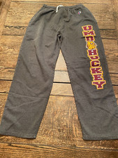 UMD Minnesota Duluth BULLDOGS HOCKEY men's L large gray CHAMPION sweatpants NCAA