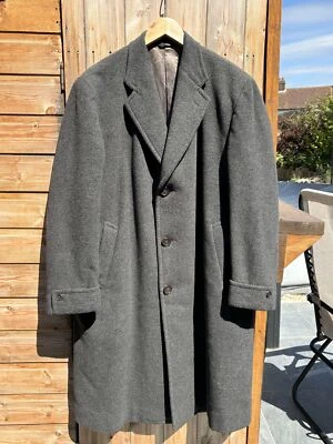 Vintage Mens Cloth Made By Crombie 100% Pure New Wool Grey Coat 24" PTP XL 2XL - Image 1 of 4