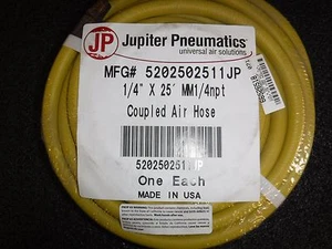 NEW Jupiter Pneumatics - 1/4"ID.Yellow, EPDM Air HOSE 300 PSI 25Ft(P) - Picture 1 of 4