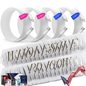 For iPhone 15/16 Pro/MacBook Super Fast Charger USB C To USB C Cable 100W PD Lot - Picture 1 of 12