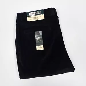 NEW Ralph Lauren C RLL Corduroy Pants Flat Front Black Dress Casual 36x32 - Picture 1 of 4