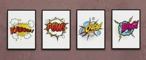 ~* Funky fine art wall print Pop art crash bang pow kaboom *~ free P&P - Picture 1 of 9
