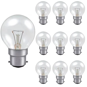 Golf Ball 45mm Round 40W B22D Clear 10 pack (dimmable) - Picture 1 of 1