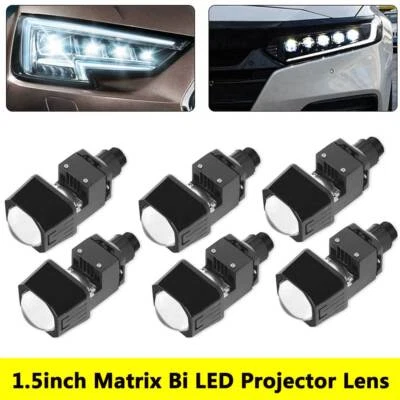 6X 1.5'' Mini Bi LED Projector Lens Hi/Lo 80W Headlight Retrofit Universal 6000K - Image 1 of 4