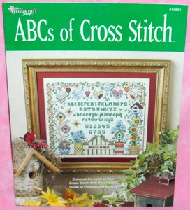 Needlecraft Shop ABCs of Cross Stitch Chart Leaflet Birdhouse Flowers Sampler - Picture 1 of 2