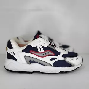 Rare Vintage 1990s Saucony Running Shoes Sneakers Blue White Mens 8 Wm 9.5 90s - Picture 1 of 8