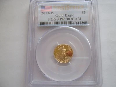 2013-W  , American Eagle , Gold  , $5 , PCGS  ,PF-70 , DCAM - Image 1 of 3