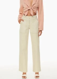 Aritzia Wilfred Free Modern Utility denim Pants Straight Leg Size 8 Ecru - Picture 1 of 11