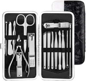 Manicure Pedicure Set 16 Strumenti Tagliaunghie Acciaio Inox Professionali - Foto 1 di 5