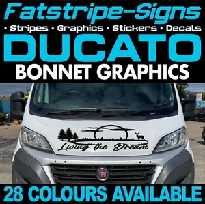 passend für FIAT DUCATO LIVING THE DREAM MOTORHAUBE AUFKLEBER CAMPER VAN GRAFIK DECALS - Bild 1 von 2