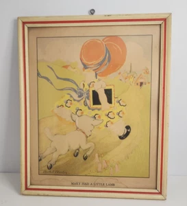 Mary Had Little Lamb Ruth E Newton Framed Print Nursery Rhyme Shabby See photos - Picture 1 of 8