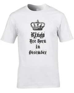 Kings Are Born In December Herren T-Shirt Geburtstag Geschenkidee Royalty Prince King - Bild 1 von 1