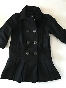 NWT BABY GAP BLACK DRESSY PLEAT COAT WOOL PHOTO OP HOLIDAY COLLECTION GIRLS 4T 4