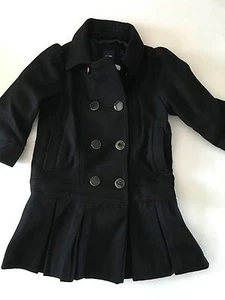 NWT BABY GAP BLACK DRESSY PLEAT COAT WOOL PHOTO OP HOLIDAY COLLECTION GIRLS 4T 4 - Picture 1 of 2