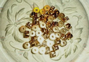 1.5 Ounce - About 46 Wavy Gold Metal Spacer Beads 6mmX3mm - Picture 1 of 1