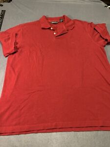 Vintage Eddie Bauer XL tall polo shirt adult red rugby short sleeve golf