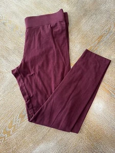Sonoma Goods For Life® Wide-Waist 32” Leggings Burgundy Inseam 28” Large - Picture 1 of 7