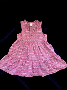 Crewcuts EUC Pink Floral Print 100% Woven Cotton Tiered Coverup Dress-Small - Picture 1 of 6