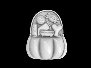 Pumpkin Candy Bucket Mold, Bath Bomb Mold, Soap Mold, Chocolate Mold, Craft Mold - Picture 1 of 10