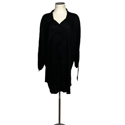 Blusa Top New Directions Curvy 2X Negra Botón Frontal Nueva con Etiquetas Talla Grande Para Mujer Foto 1 de 4