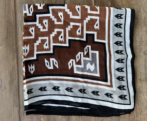 Vintage Coldwater Creek Southwestern quadratischer Schal Japan 28" braun schwarz Wolle - Bild 1 von 9
