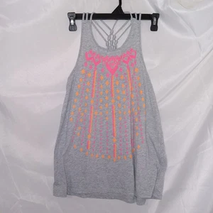 Arizona Jean Co. Girls Boho Braided Strap Tank Top Size 16 Neon Pink/ Orange - Picture 1 of 8