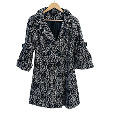 Neslay Paris Womens Coat Size S Double Breasted Jacquard Damask Old Money Career - Image 1 of 4
