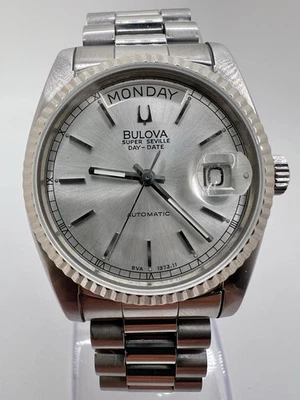 Reloj Hombre Vintage Raro 1979 BULOVA Super Seville Día Fecha Presidencial   Foto 1 de 4