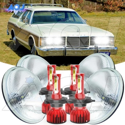 Fits Ford Country Squire 1958-1974 5.75" 5-3/4" LED Headlights Hi/Lo Beam 6000k Foto 1 de 4